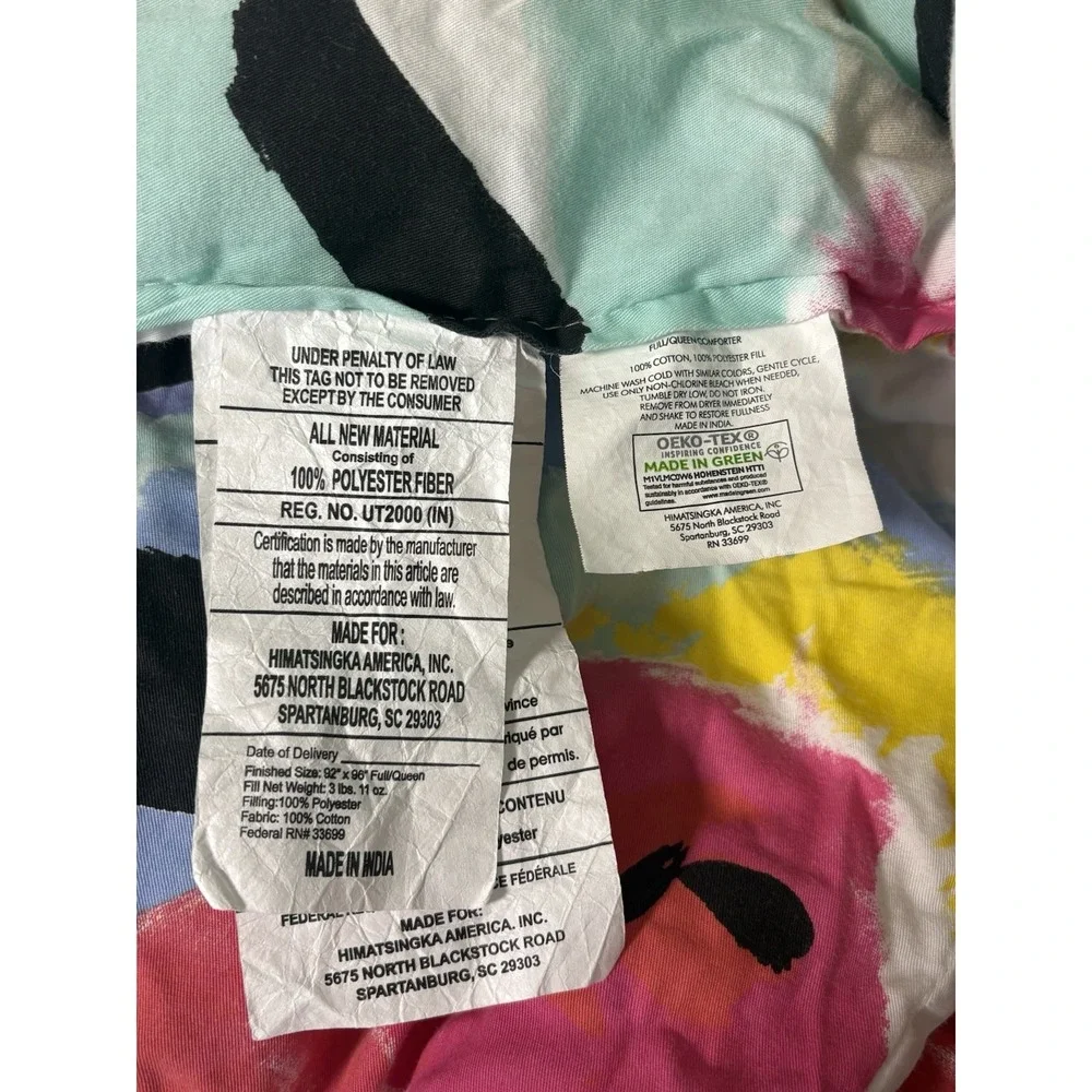 Kate‎ Spade Paintball Abstract Floral Comforter With 2 Shams Full/Queen